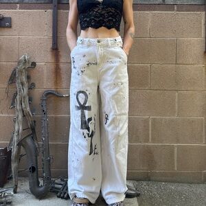 Vans White and Black Label Size 24 Denim